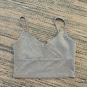 Grey Cross Cropped Top